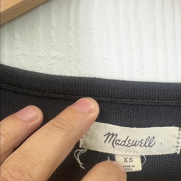 Madewell - Soft Fade Pocket Crewneck Long Sleeve Oversized Boxy Crop Size XS - Picture 8 of 9